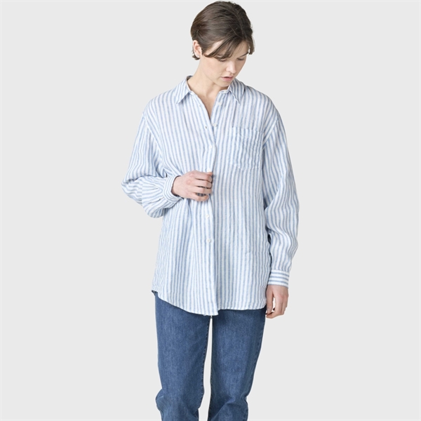 Klitmøller Collective Belinda Linen Shirt - Cream/Light Blue