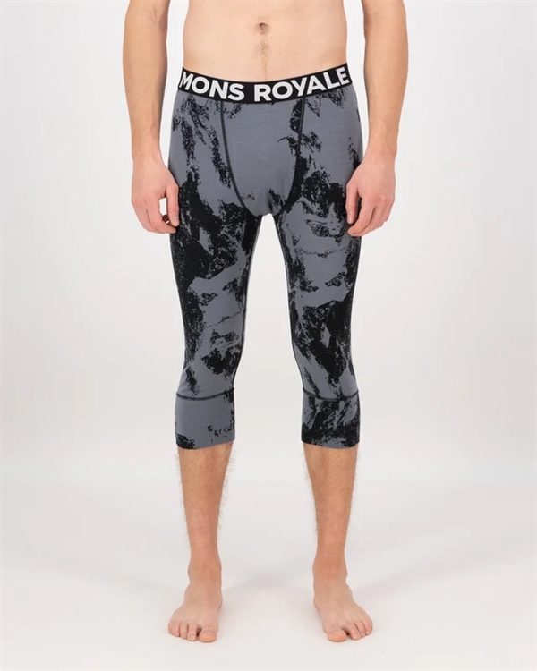 Mons Royale Cascade Merino Base Layer 3/4 Legging - Mtn Pixel