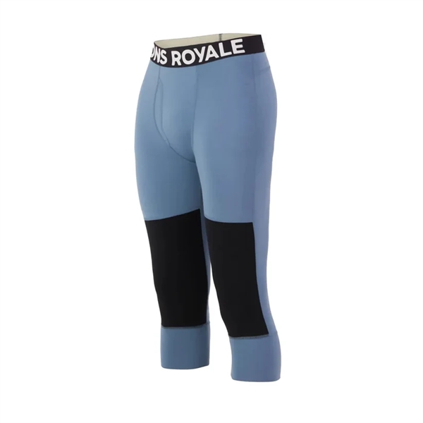 Mons Royale Olympus Merino Base Layer 3/4 Legging - Goblin Blue/Black