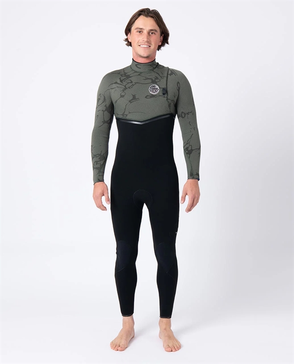 Rip Curl Mens E-Bomb 4/3mm Zip Free Wetsuit - Deep Cactus