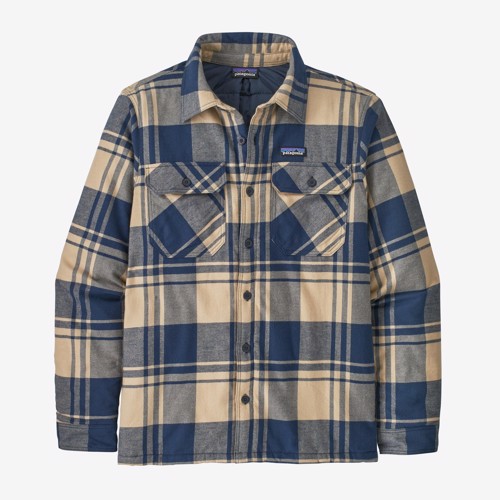 Patagonia Mens Insulated Organic Cotton Midweight Fjord Flannel Shirt - Live Oak Oar Tan