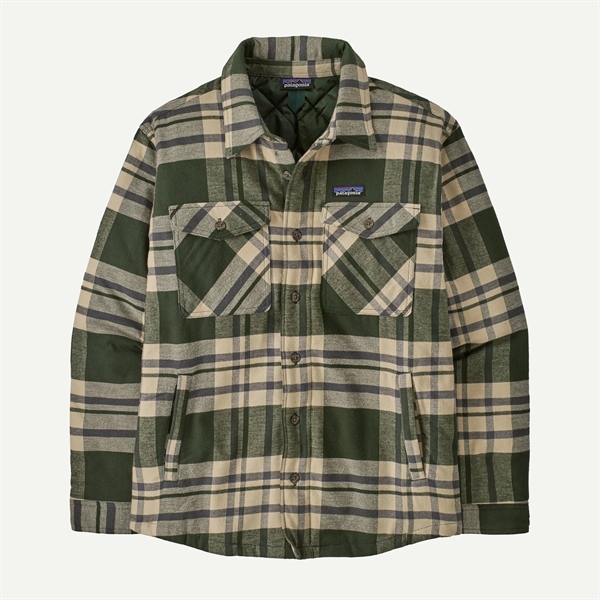 Patagonia Mens LW Insulated Fjord Flannel Shirt - Ashore: Old Growth Green