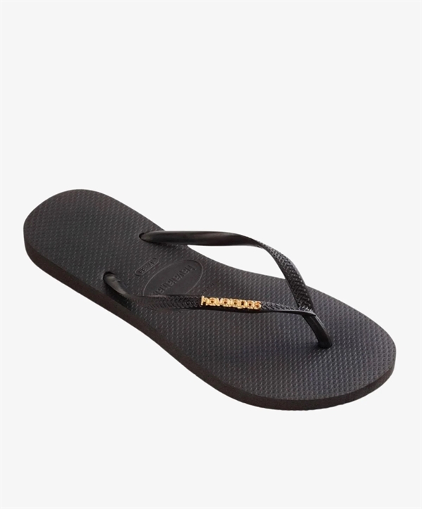Havaianas Slim Logo Metallic - Black / Gold