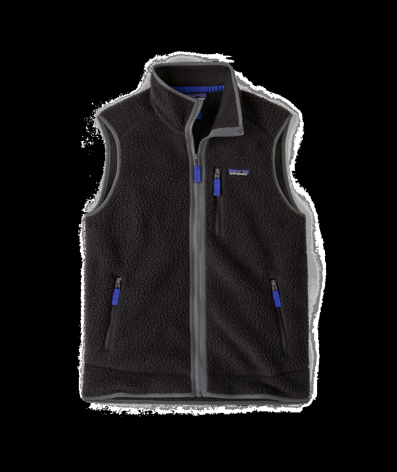Patagonia Mens Retro Pile Vest - Black w/Forge Grey