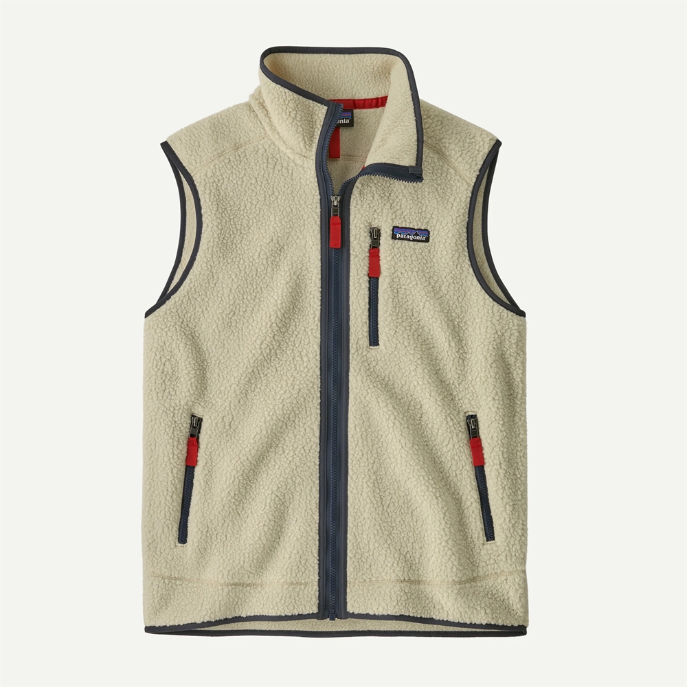 Patagonia Mens Retro Pile Vest - Pelican w/Smolder Blue
