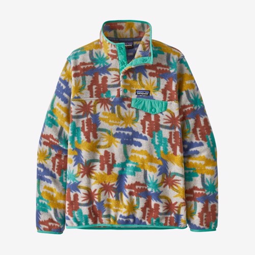 Patagonia Womens LW Synch Snap-T Fleece - Tree Connection Big/Fresh Teal