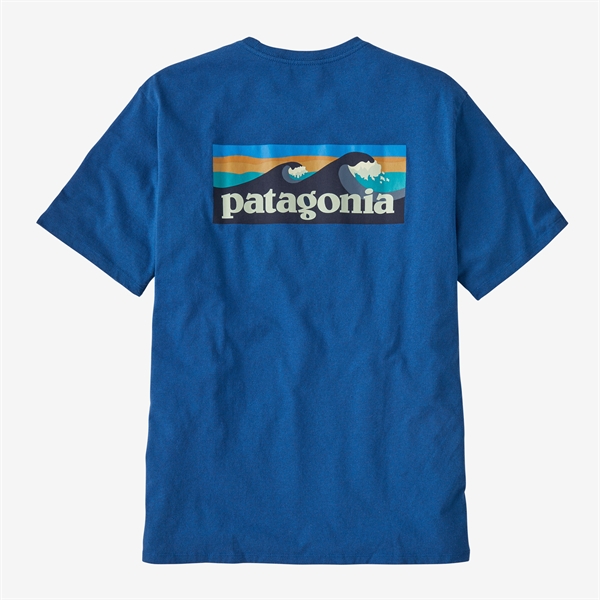 Patagonia Mens Boardshort Logo Pocket Responsibili Tee - Endless Blue