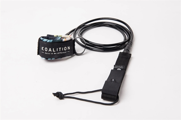 Koalition REGULAR KNEE Leash 9'0" x 7mm WAIKIKI - BLACK