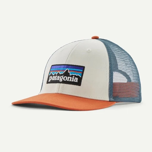 Patagonia P-6 Logo Trucker Hat - White w/Redtail Rust