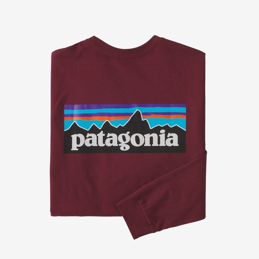Patagonia Mens L/S P-6 Logo Responsibili Tee - Sequoia Red