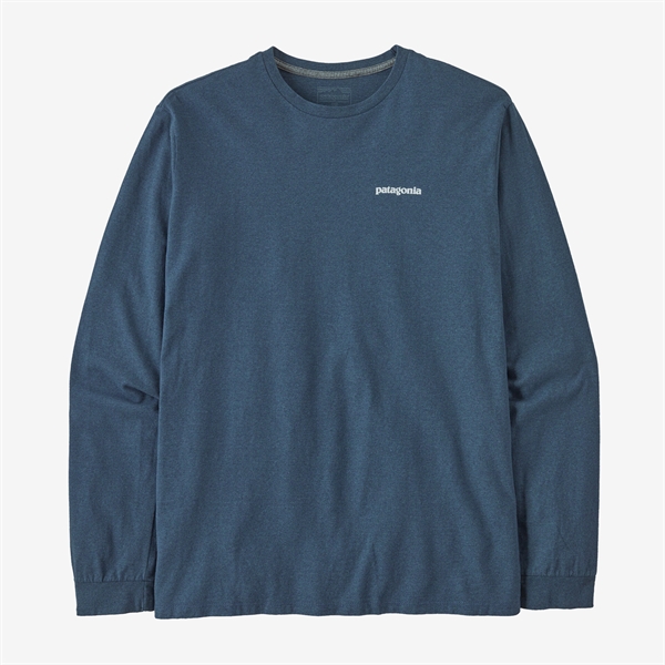 Patagonia Mens L/S P-6 Logo Responsibili T-shirt - Utility Blue