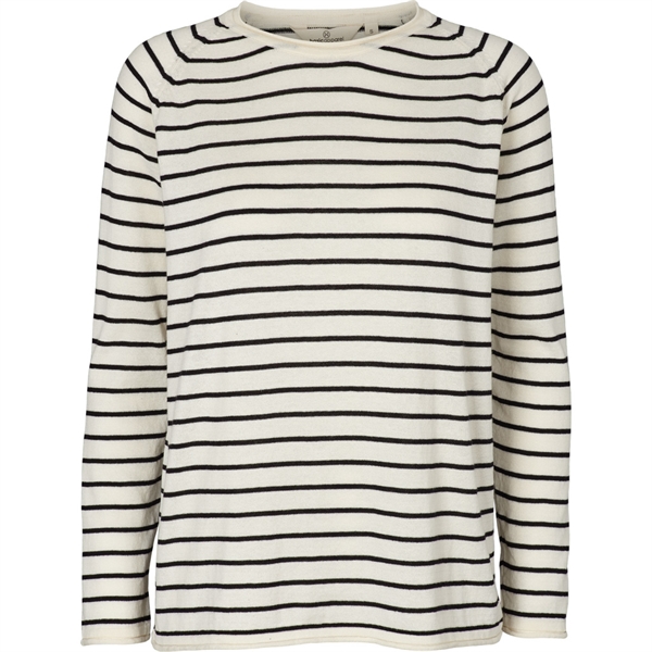 Basic Apparel Soya Sweater Stripe - Whisper White/Black