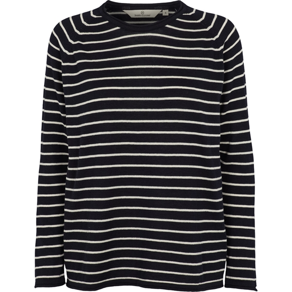 Basic Apparel Soya Sweater Stripe - Navy/Whisper White