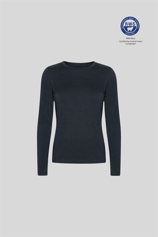 Superstainable Superino Light Wool Silv L/S Womens - Navy
