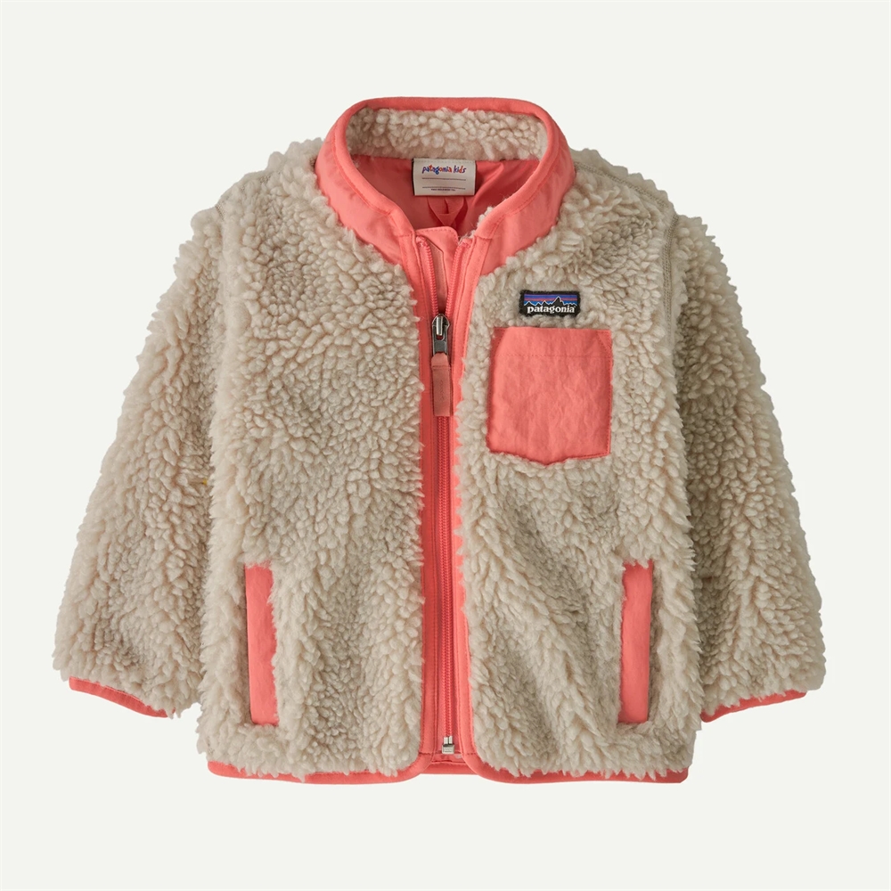 Patagonia Baby Retro-X jacket - Natural w/Sparkle Pink
