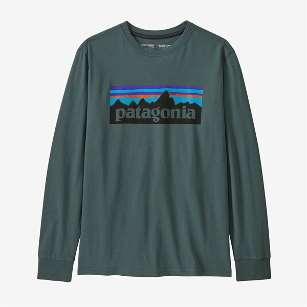 Patagonia K's L/S Regenerative Organic Certified Cotton P-6 T-Shirt - Nouveau Green