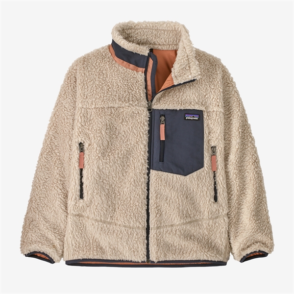 Patagonia Kids Retro-X Jacket - Natural w/Smolder Blue