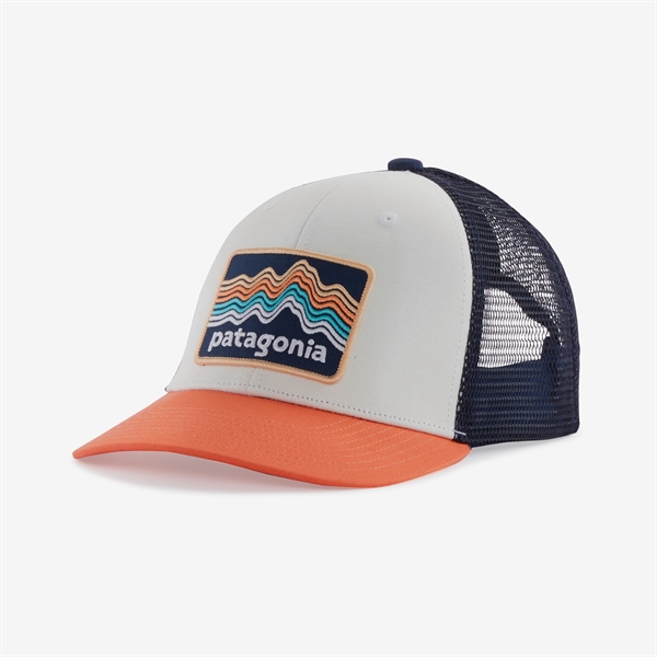 Patagonia Kids Trucker Hat - Ridge Rise Stripe: Coho Coral