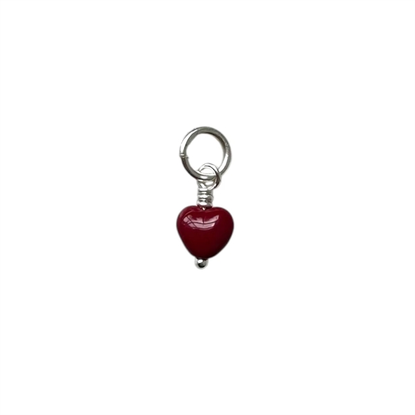 Pico French Mini Heart Pendant - FS/Wine