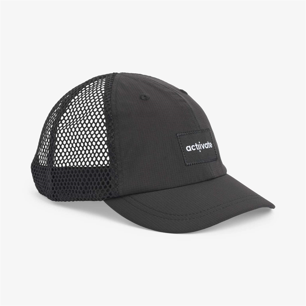 Actiivate Blaze Foldable Soild Trucker Cap - Black