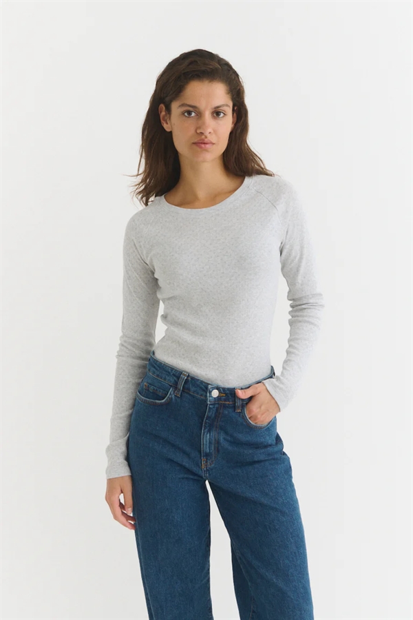 Basic Apparel Arense LS Tee - Light Grey Mel. 