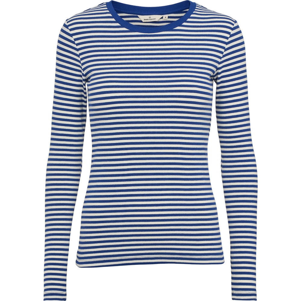 Basic Apparel Ludmilla LS Tee - Sodalite blue / whisper white