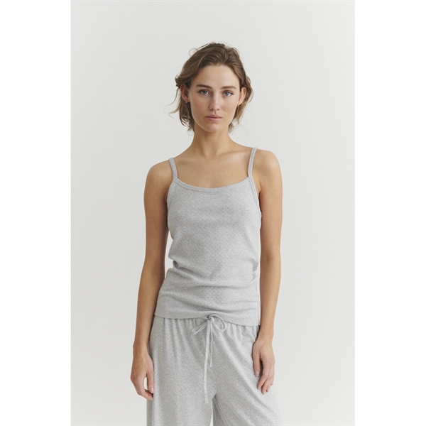 Basic Apparel Arense Strap Top - Light Grey Mel