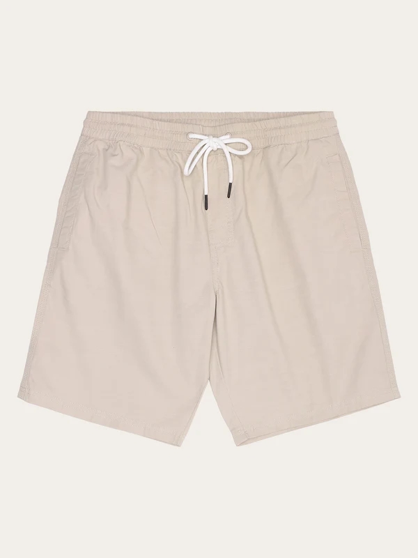 KnowledgeCotton Apparel Boardwalk Slub Shorts with Elastic Waist - Light Feather Gray