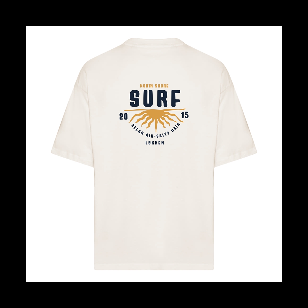 North Shore Surf - Box T-Shirt “Ocean air - salty hair” - Off White