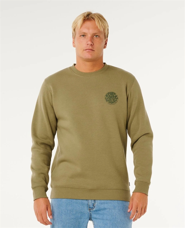 Rip Curl Mens Wetsuit Icon Crew Sweat - Surplus Green
