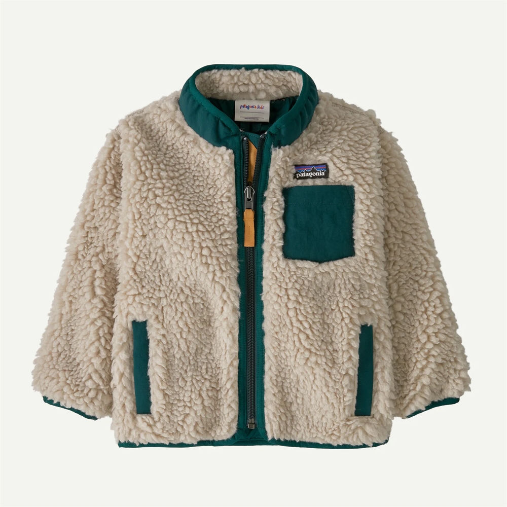 Patagonia Baby Retro-X jacket - Natural w/Cascade Green