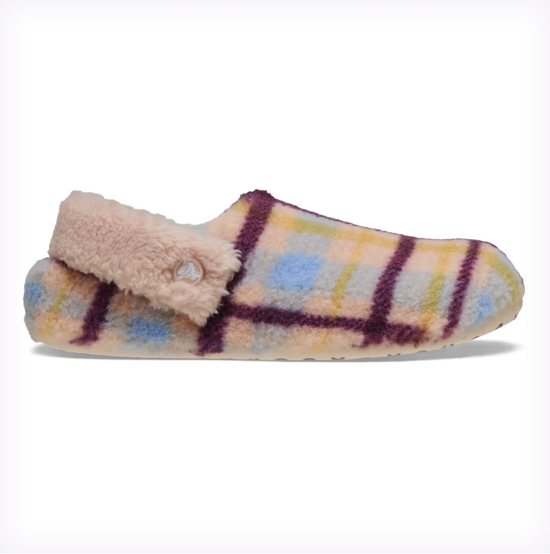 Crocs Classic Cozzzy Plaid Slipper - Pink Caramel