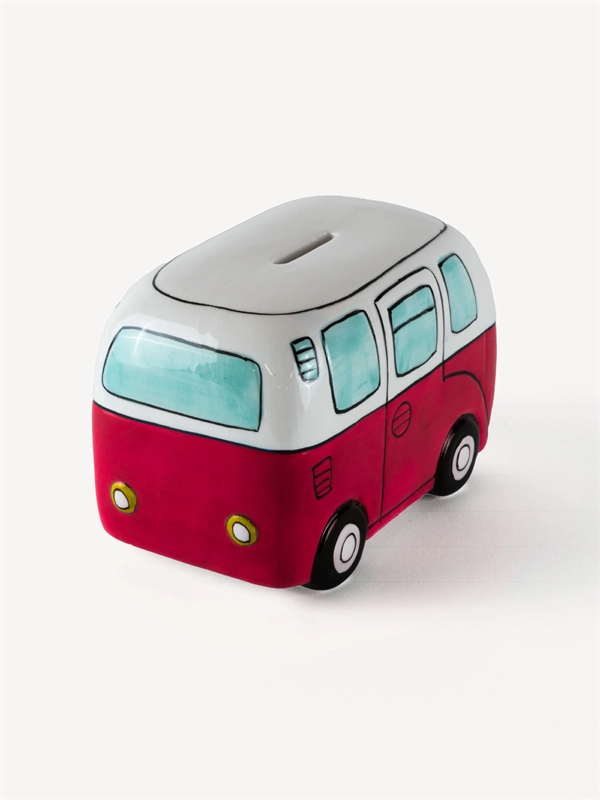 Devoted Surf Van Piggy Bank Red