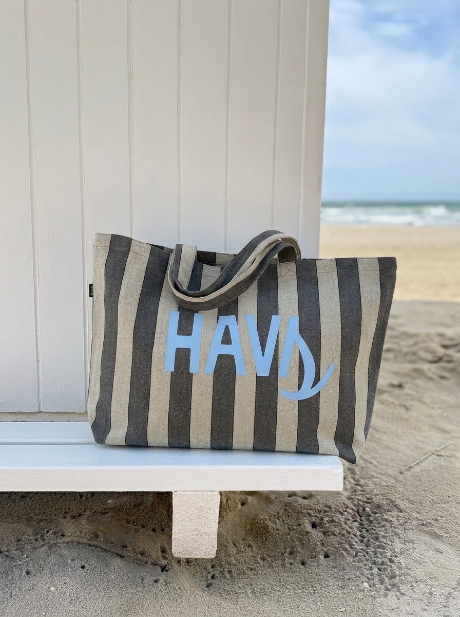 HAVS Tote Super Shopper Bag - Striped Blue