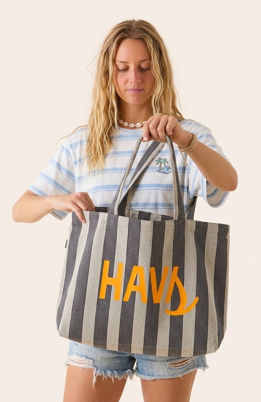 HAVS Tote Big Bag -  Striped Yellow
