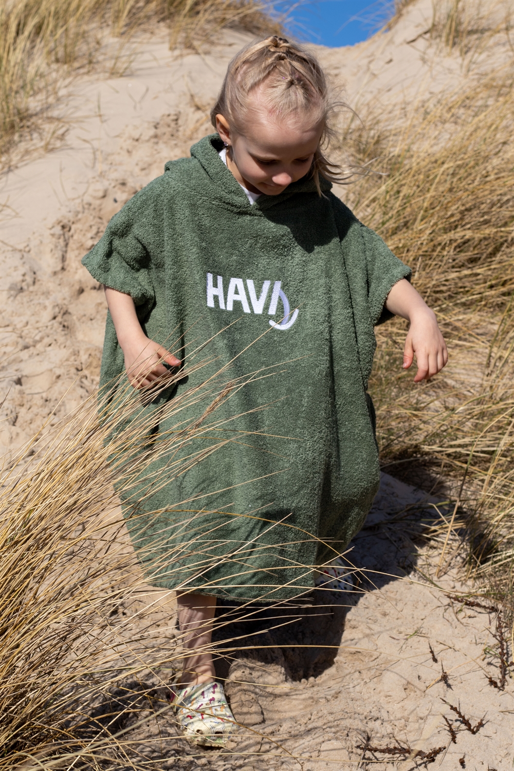 Havs Kids Poncho Towel - Dusty Green