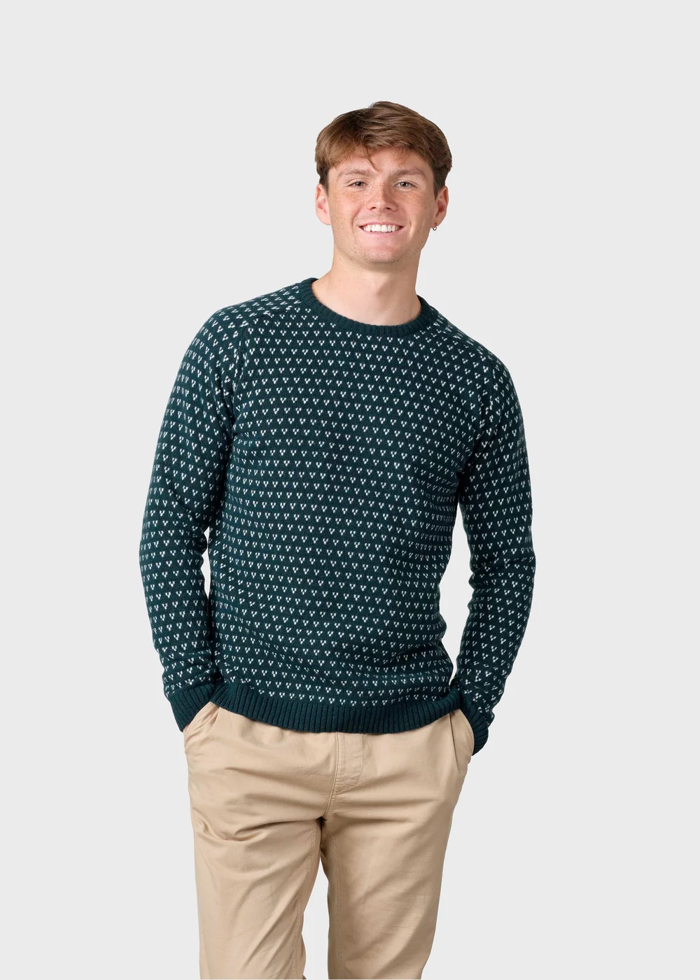 Klitmøller Collective Hugo Knit - Moss Green/Cream