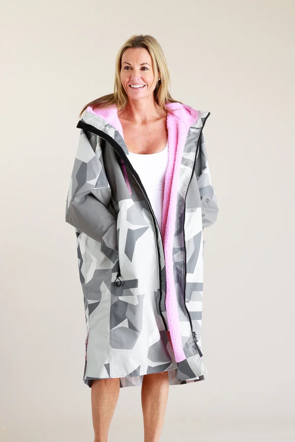 White Water Robes Adult Hard Shell Robes - Arctic Camo/Pink
