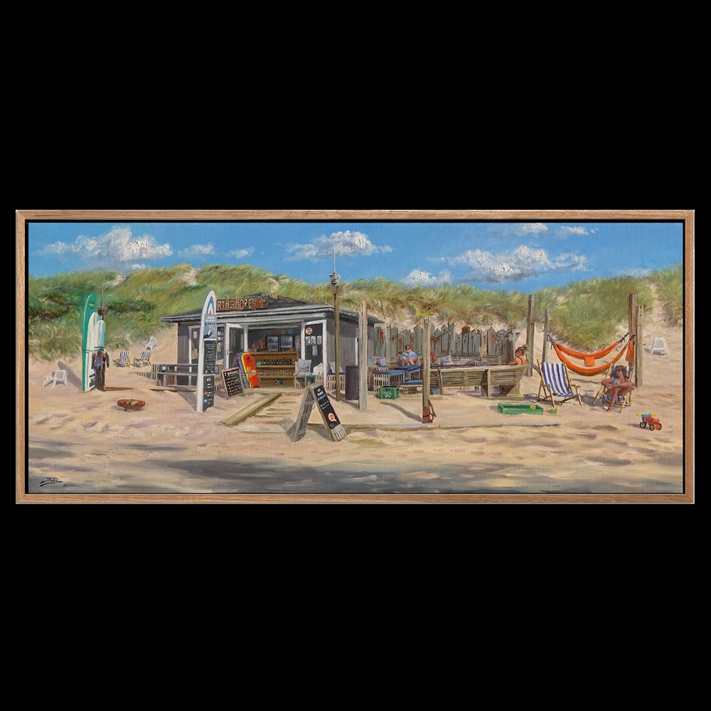 North Shore Surf Café - 50x120 cm - Print på malerlærred af bomuld