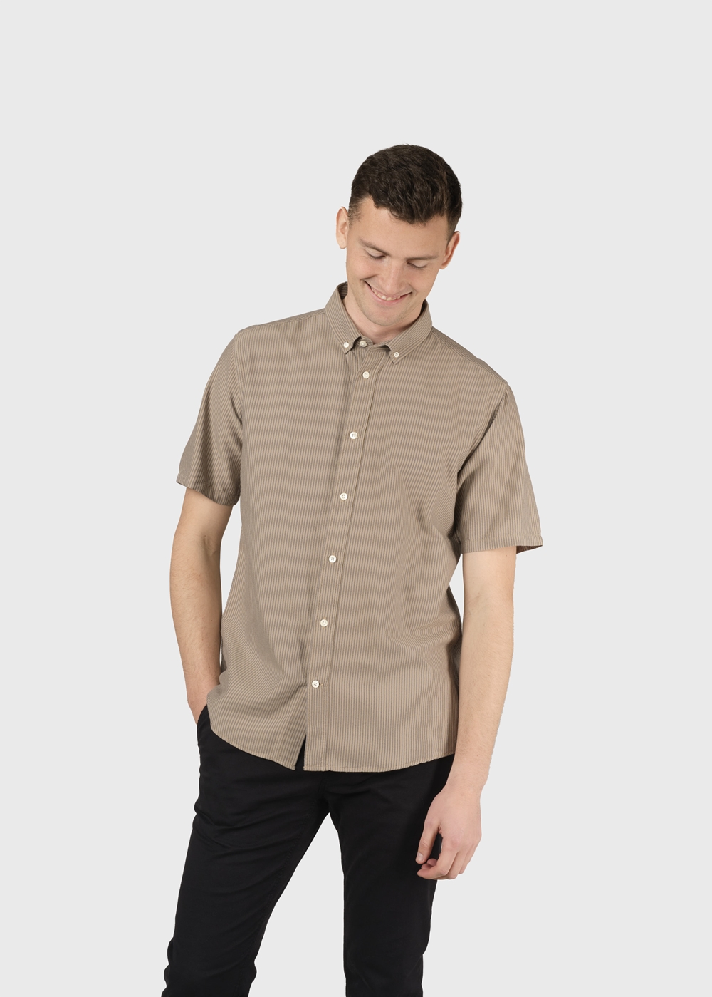 Klitmøller Collective Mikkel Striped Shirt - Sand/Navy