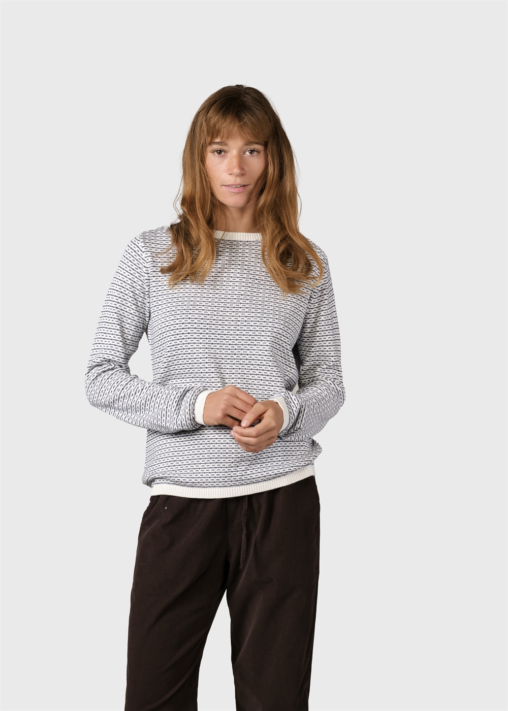 Klitmøller Collective Silje knit GOTS - Cream/navy