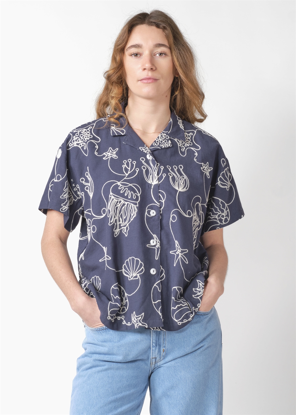 Klitmøller Collective Svea shirt - Navy/white