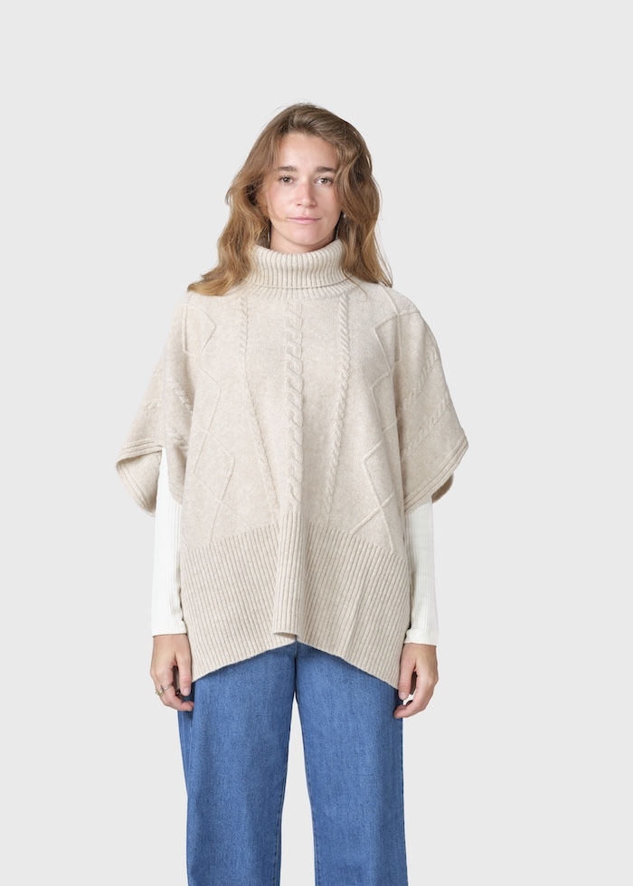 Klitmøller Collective - Paloma Knit Poncho - Pastel Sand