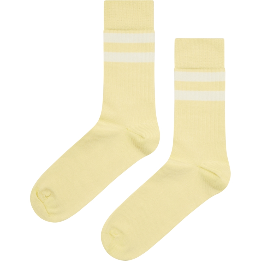 Klitmøller Collective Retro Cotton Sock - Lemon Sorbet/Cream