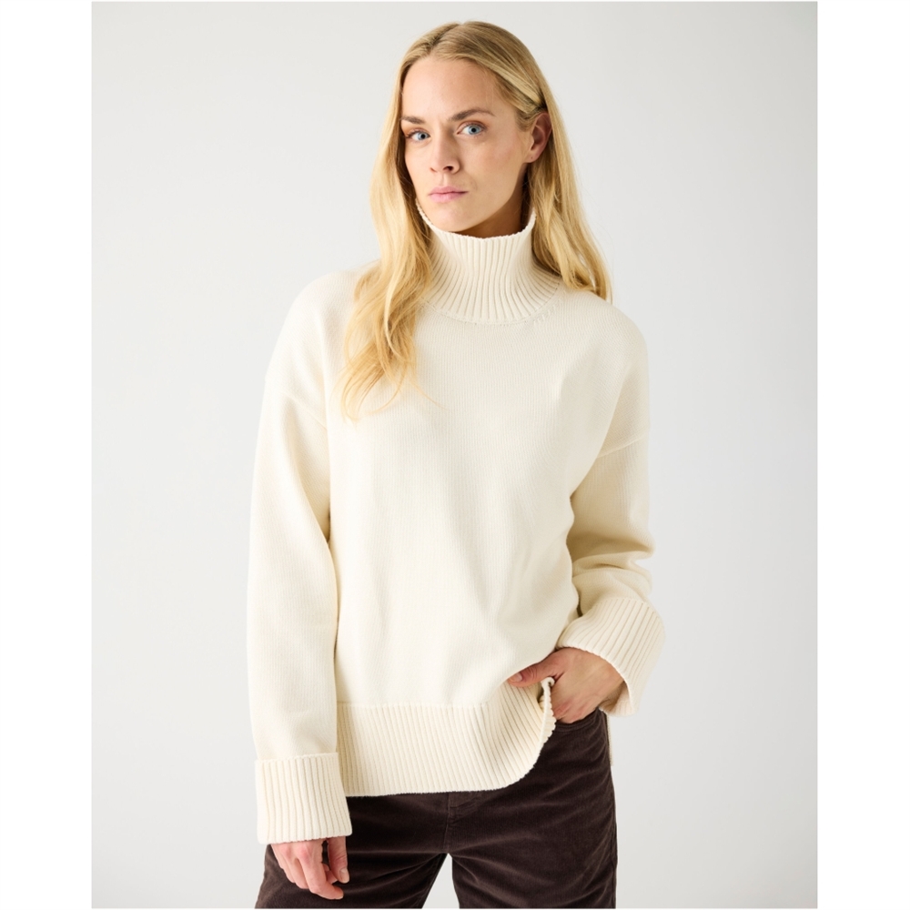 KnowledgeCotton Apparal Organic Cotton Crew Neck - Regenerative Organic Certified - Egret