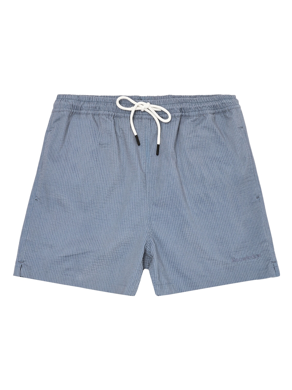 KnowledgeCotton Apparel Mens Mid-thigh Seersucker Swimshorts - Vintage Indigo