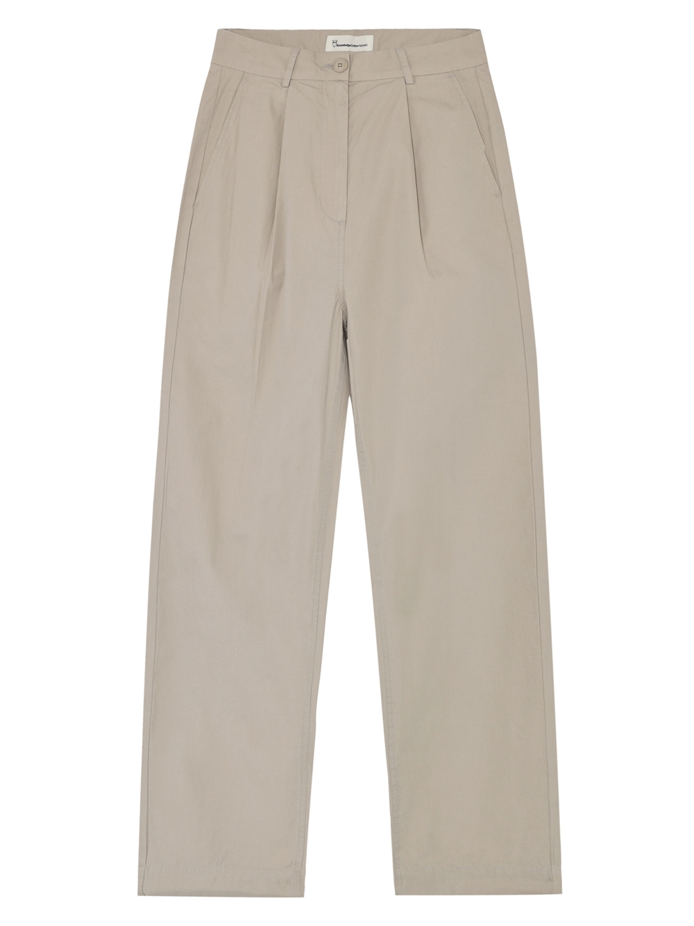 KnowledgeCotton Apparel Womens Poplin Pleat Pants - Light feather gray