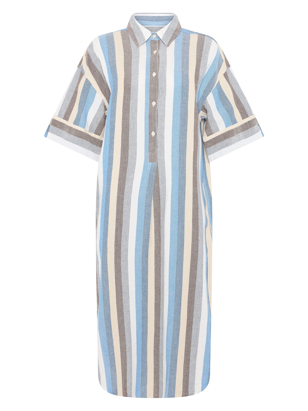 KnowledgeCotton Apparel Womens Structure Shirt Dress - Multi color stripe