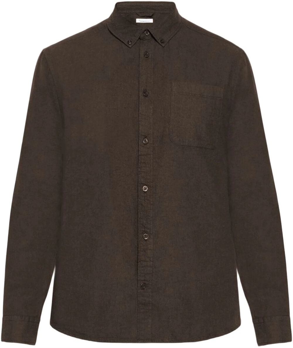 KnowledgedCotton Apparel Wool Shirt RWS - Chocolate Torte 