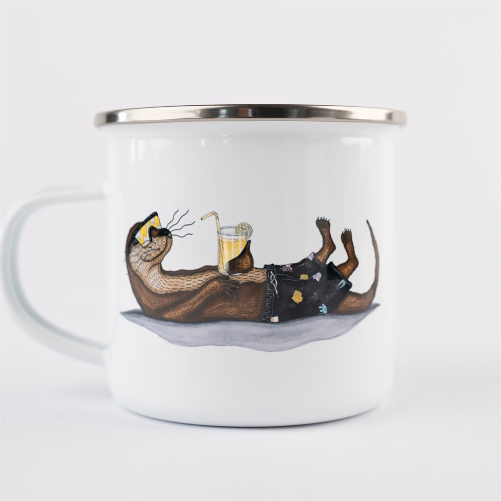 Lakor An Otter Vacation Enamel Mug